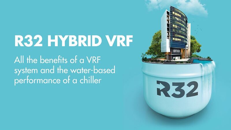 Hybrid VRF is the latest addition to the Mitsubishi Electric City Multi family (the VRF range of air-conditioning units for large scale applications)
