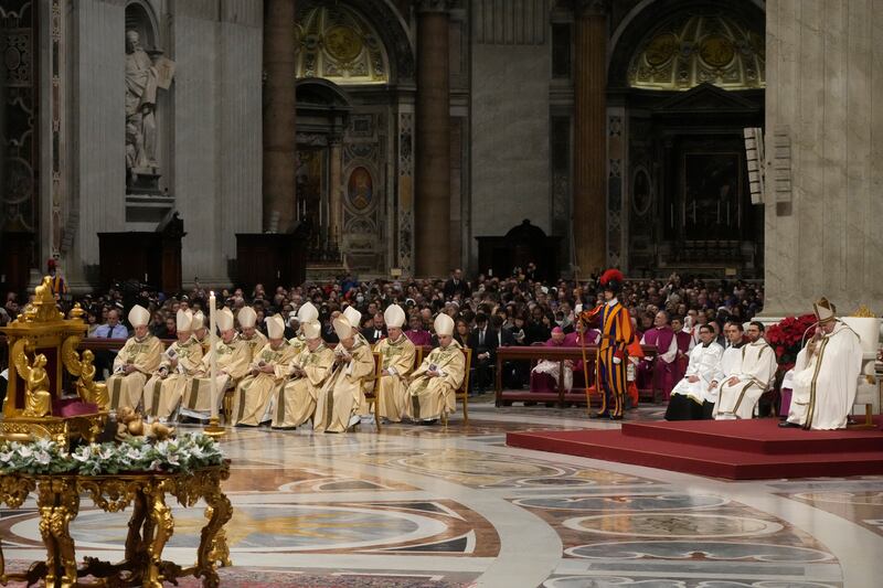Christmas Eve Mass at the Vatican. Photograph: Gregorio Borgia/AP/PA