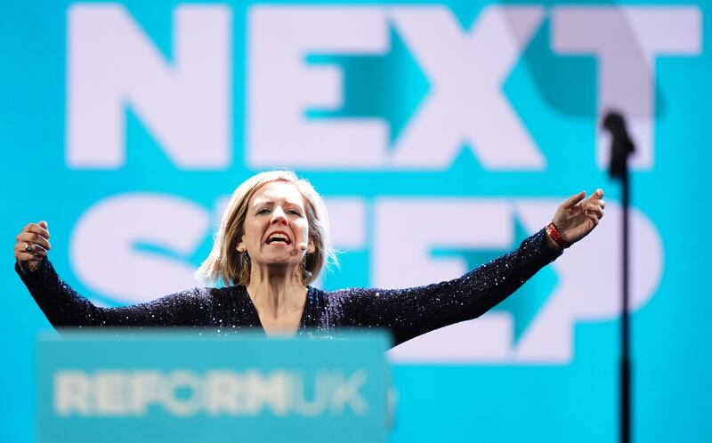 Dame Andrea Jenkyns at the Reform UK annual conference at the National Exhibition Centre in Birmingham. Photograph: Jacob King/PA 