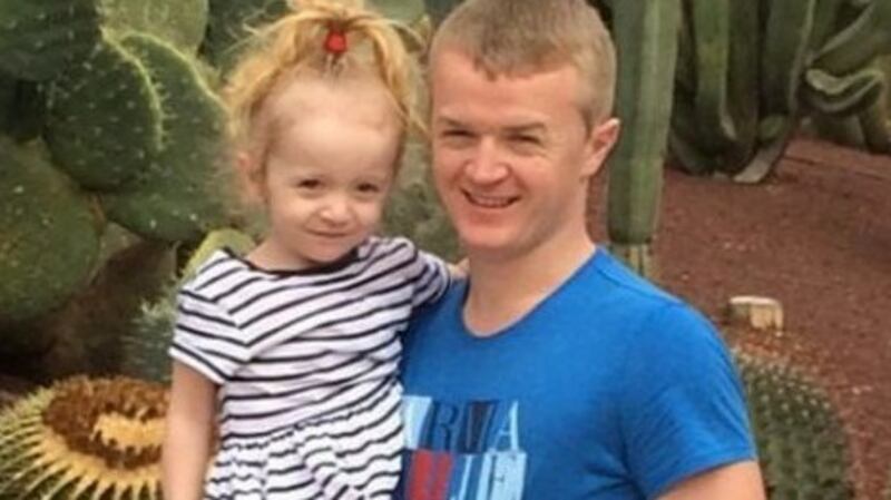 The late Thomas Carroll with his daughter Kayla. Photograph: Collins Courts