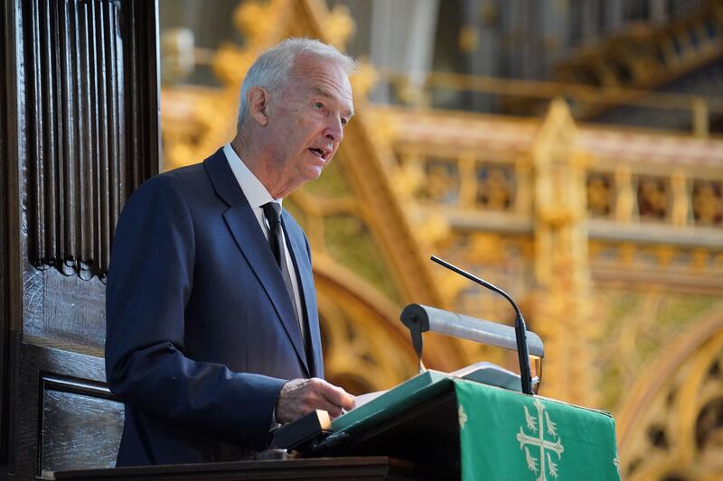 Jon Snow speaks at a Grenfell fire memorial service at Westminster Abbey, London, in June, 2022. Photograph: Jonathan Brady - WPA Pool/Getty Images