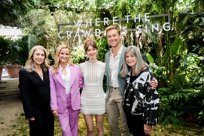 Olivia Newman, Reese Witherspoon, Daisy Edgar-Jones, Taylor John Smith and Delia Owens. Photograph: Matt Winkelmeyer/Getty Images