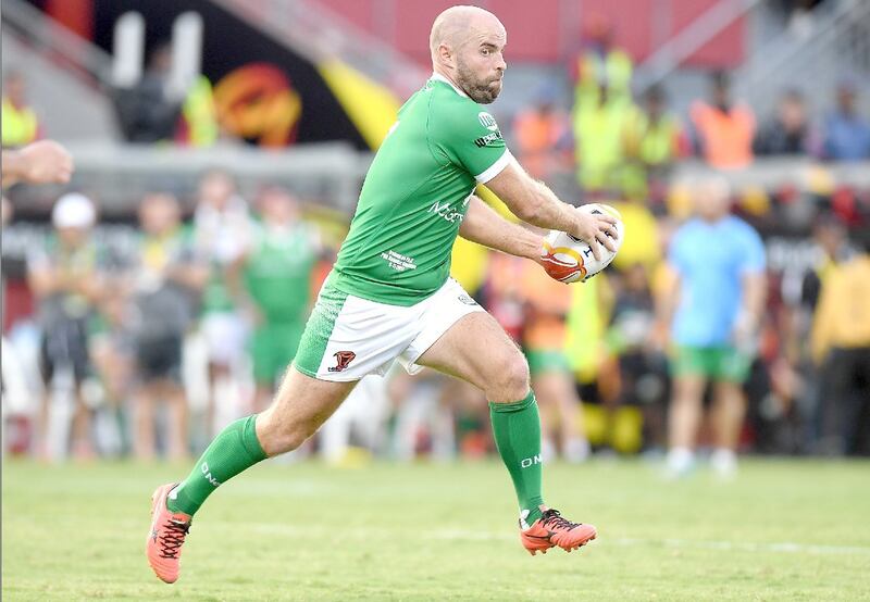 Ireland's Liam Finn attacks in the match against Papua New Guinea Kumuls. Photograph: Getty