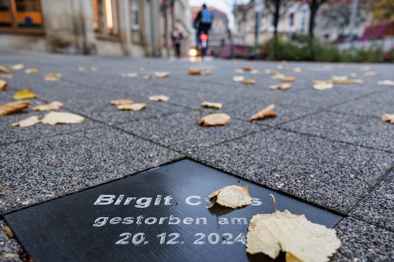 Memorial stones for the victims killed in the 2024 Magdeburg Christmas market attack. Photograph: Jens Schlueter/Getty Images