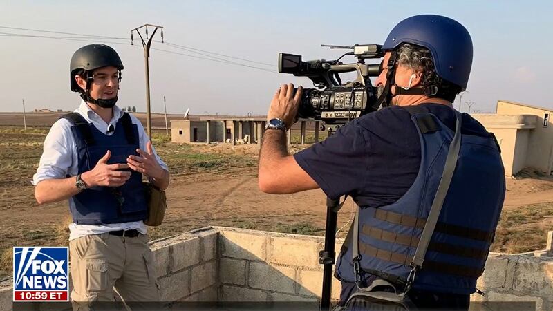 Screen grab taken from Fox News of Pierre Zakrzewski (right) who was killed while reporting in Ukraine.  Photograph:: FOX News/PA Wire