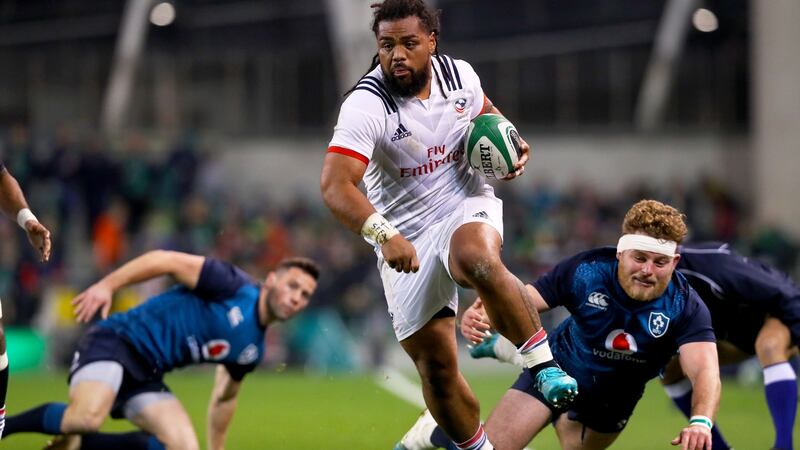 Joe Taufete’e was on the scoresheet when the USA came to Dublin in 2018. Photograph: Tommy Dickson/Inpho