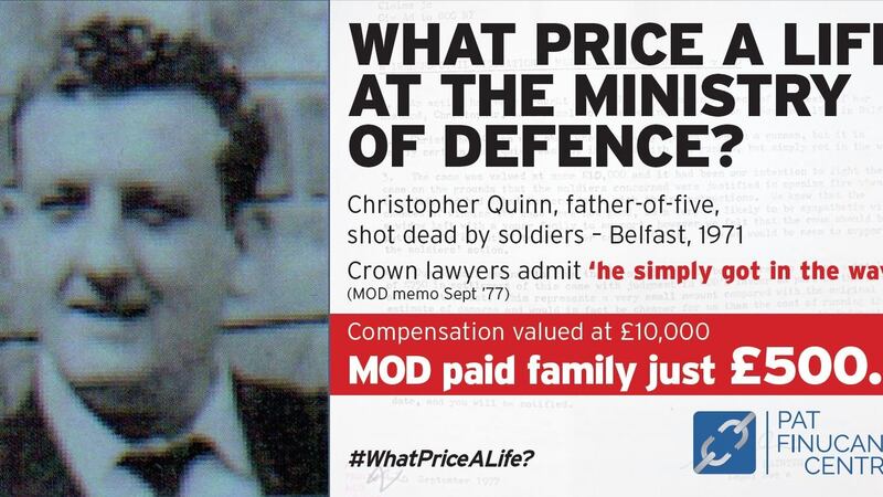 Christopher Quinn who was shot dead in disputed circumstances in November 1971