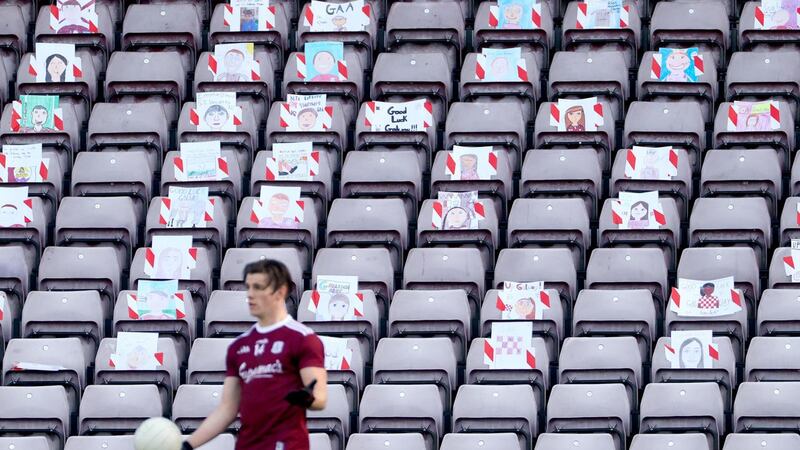 Shane Walsh: indecisive with the late line ball, the Galway star looked down the line to Pádraic Joyce, as if to say, “What’s my move here.” Photograph: James Crombie/Inpho