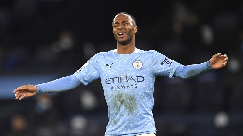 Raheem Sterling has denied that there’s any rift with managr Pep Guardiola. Photograph: Peter Powell/EPA