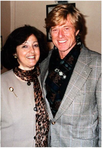 Photo of Feula Gentile, owner of Le Caprice Restaurant in Dublin, with Robert Redford when he dined there. Photograph: Bryan O'Brien/ The Irish Times