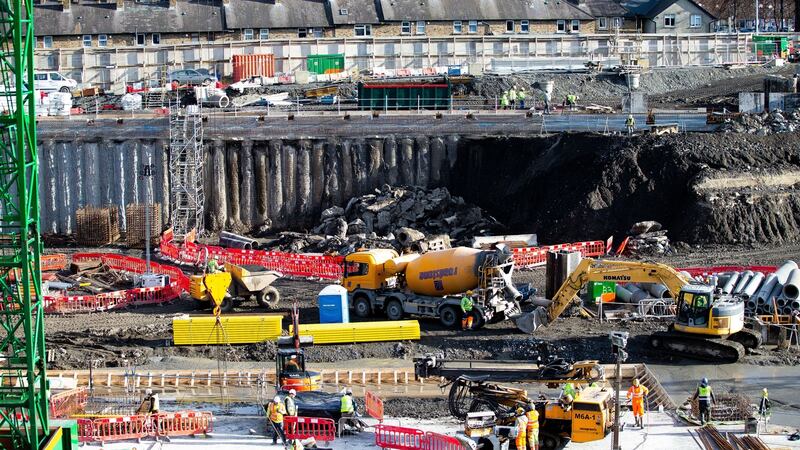 A view of the construction site of The National Children’s Hospital. Photograph: Tom Honan