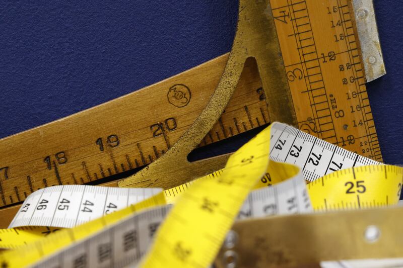 Olann Glas: Measuring tapes and rulers. Photograph: Nick Bradshaw