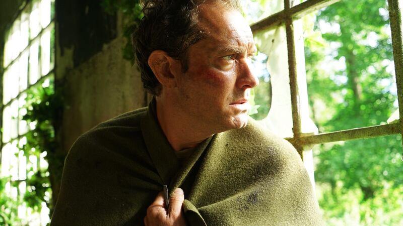 Jude Law looking a bit worse for wear after a busy morning  in The Third Day. Photograph: Liam Daniel