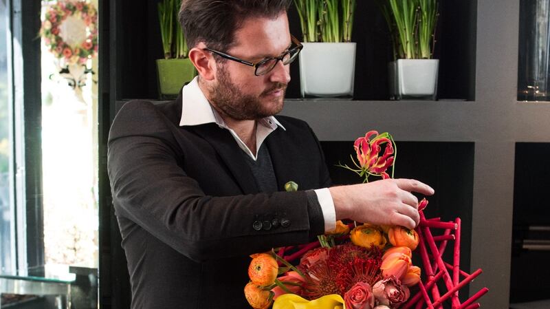 Florist Neil Strain at work.