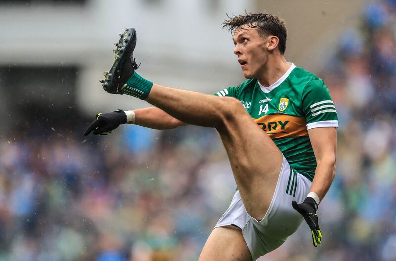 Kerry's David Clifford kicks a point during the 2023 All-Ireland final against Dublin. Photograph: Evan Treacy/Inpho