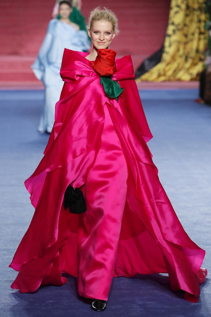 A model walks the runway at the Richard Quinn show during London Fashion Week February 2020. Photograph: Estrop/Getty