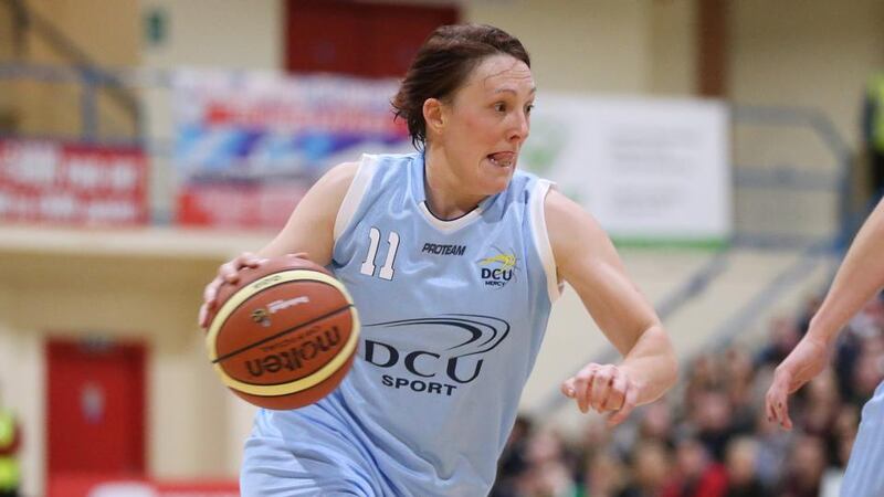 Lindsey Peat in action for DCU-Mercy. The Dubliner is also a former captain of the Irish international basketball team. Photograph: Cathal Noonan/Inpho