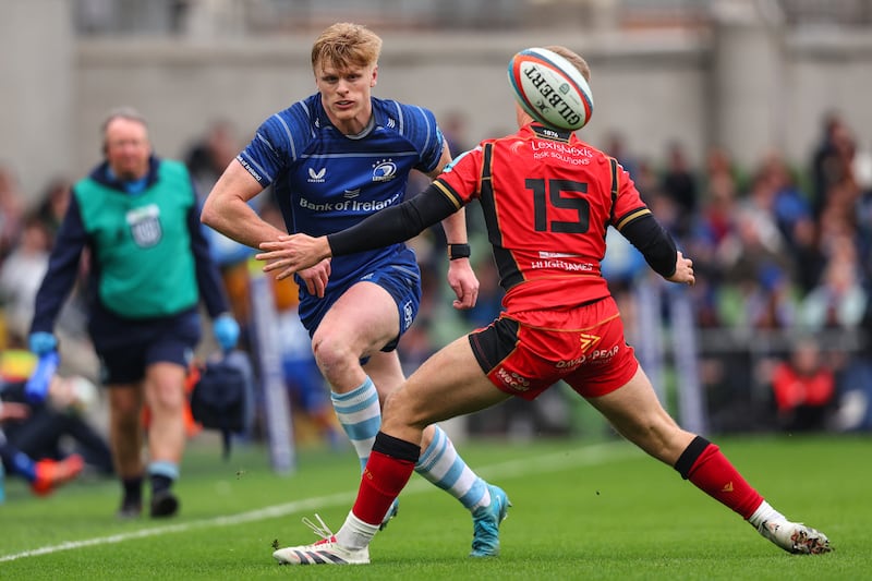 Leinster's Tommy O'Brien, left, in action against Cardiff at the Aviva Stadium. Photograph: Ben Brady/INPHO