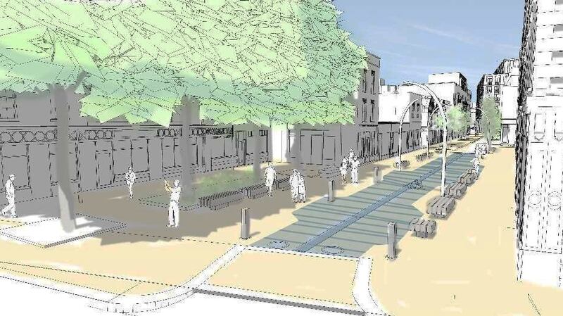 Artist’s impression of the proposed Liffey Street plaza