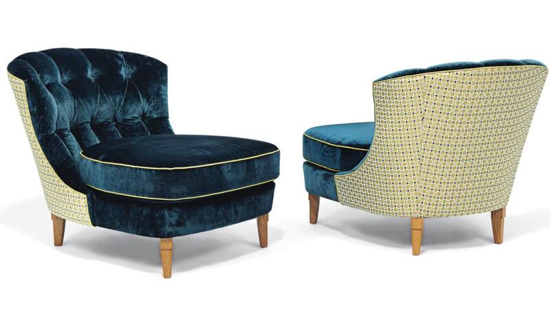 A pair of Pierre Paulin ‘ribbon’ lounge chairs 1966 (estimate: £2,000-£3,000)