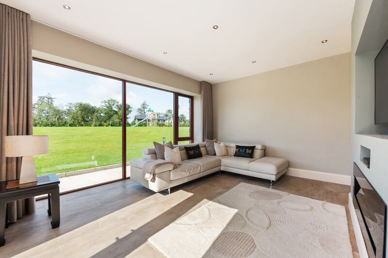 Family room with electric fire