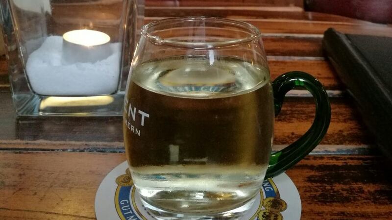 Riesling served in a traditional Viertele glass