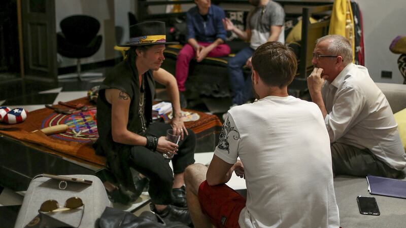 Brock Pierce (left) says he is aiming to create a charitable token called ONE with $1 billion of his own money. Photograph: The New York Times