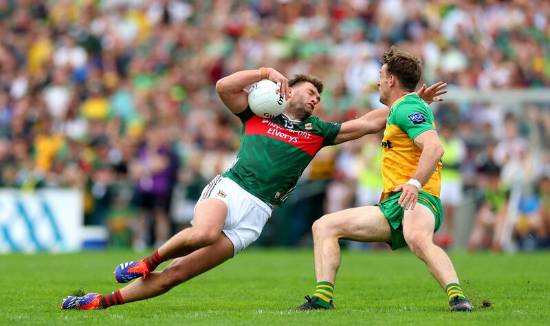 Aidan O’Shea’s total for the season is 2-10 (one free); he has yet to score a two-pointer. Photograph: James Crombie/Inpho