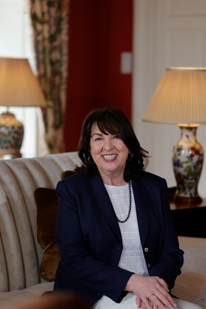 US ambassador Claire Cronin at the US Ambassador's Residence. Cronin can trace her family roots to Ireland on both sides, to the Inishowen peninsula in Donegal through her father and to Cork through her mother. Photograph: Alan Betson

