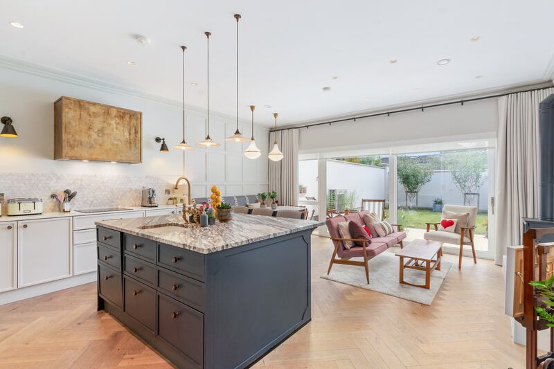 Kitchen, living and dining area