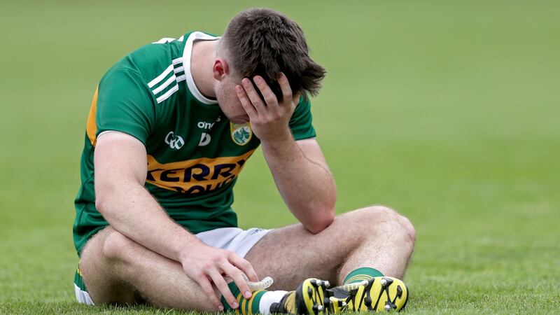 Kerry’s Donal O’Sullivan after his side’s narrow defeat to Kildare. Photograph: Laszlo Geczo/Inpho