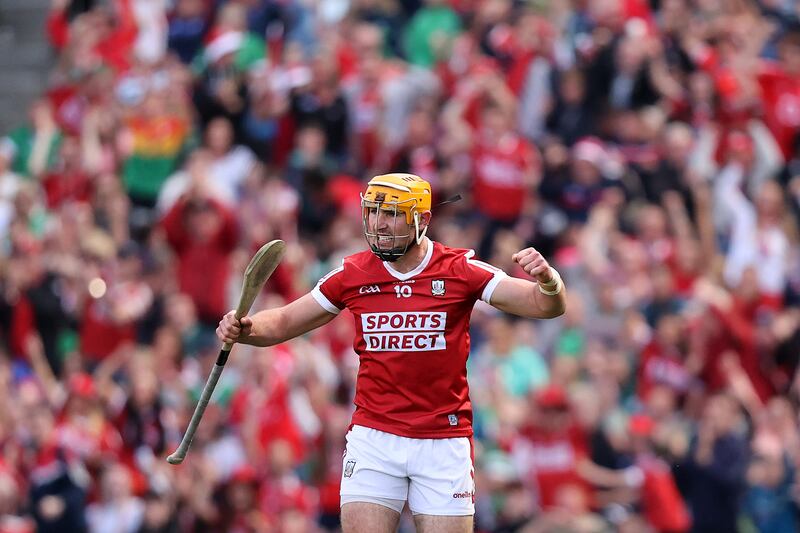 Cork's Declan Dalton celebrates one of his four points. Photograph: Bryan Keane/Inpho