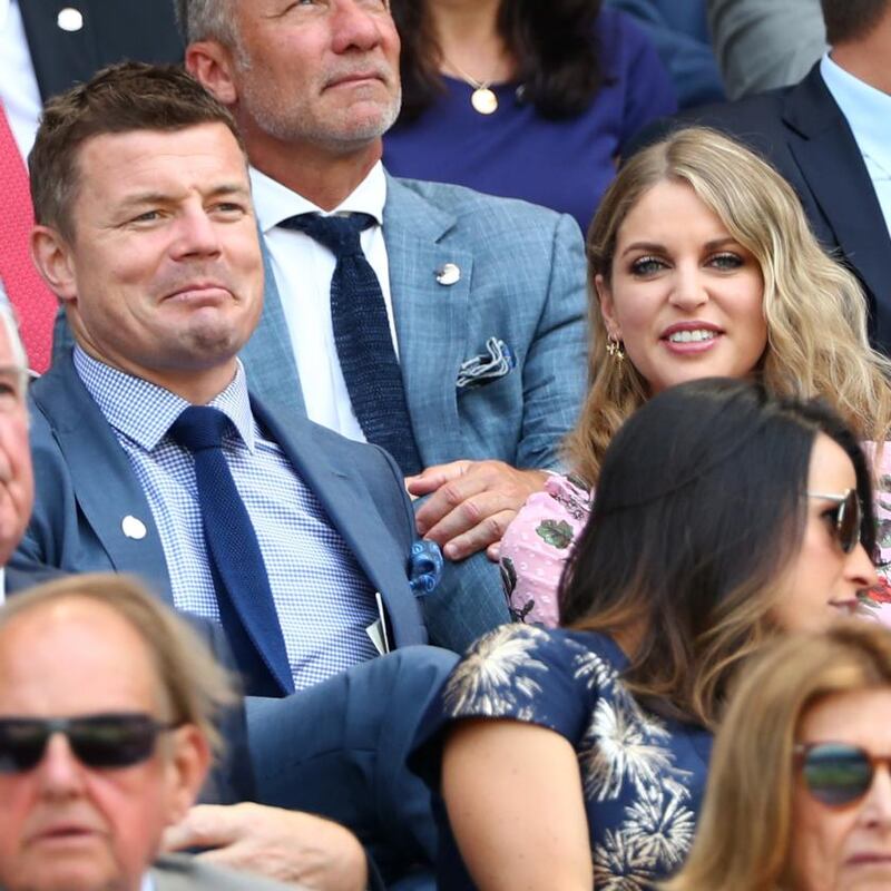 O’Driscoll and his wife Amy Huberman at Wimbledon in 2018. Photograph: Matthew Stockman/Getty