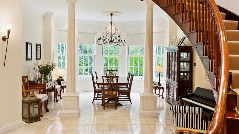 Formal dining area lies to the rear of the main hall