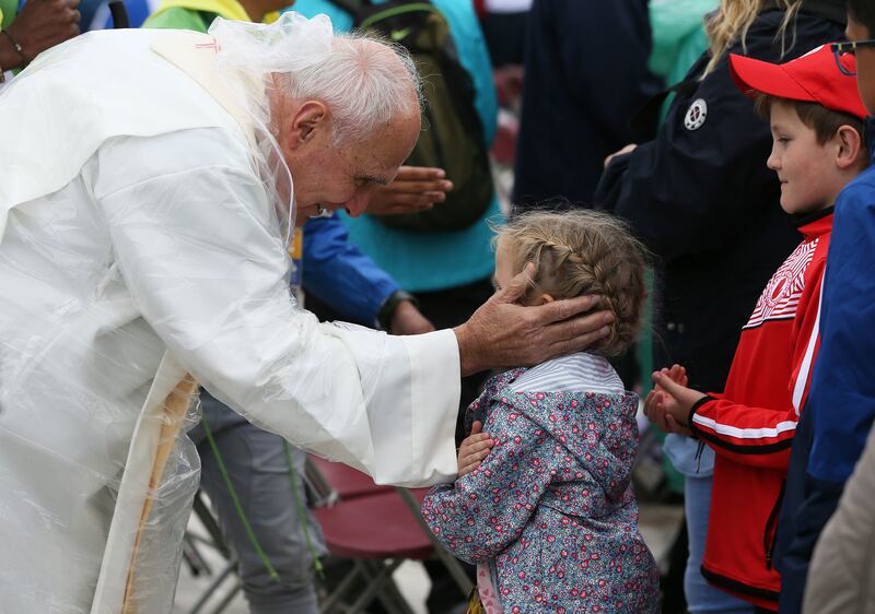 Children queuing for communion during Pope Francis' closing Mass at the World Meeting of Families in Dublin's Phoenix Park in 2018, as part of his visit to Ireland. Photograph: Brian Lawless/PA Wire