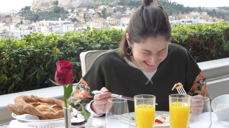 Nyree Yergainharsian in Athens for High Road, Low Road