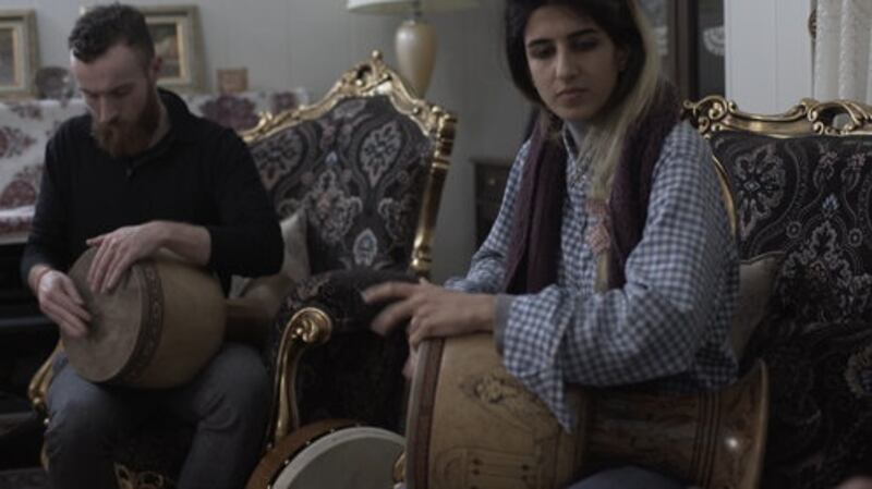 Still from Ruairi Glasheen’s Hidden Drummers of Iran