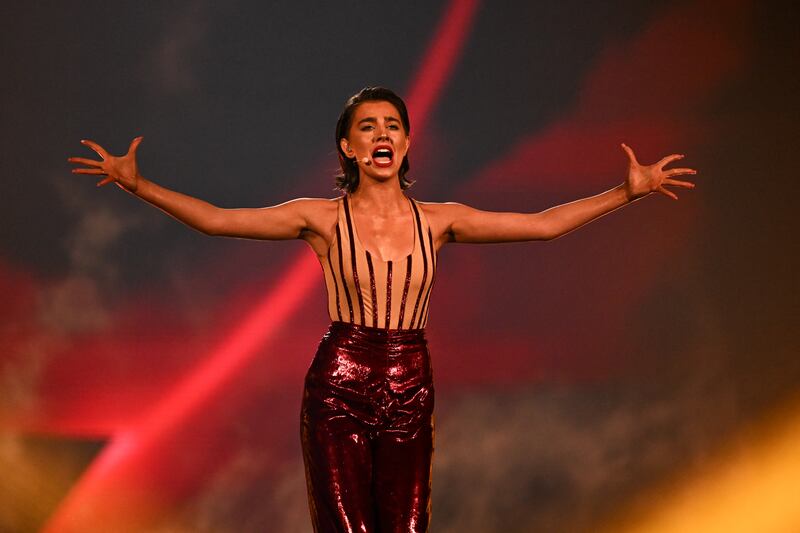 Georgian singer Mariam Shengelia, representing Georgia with the song Freedom. Photograph: Fabrice Coffrini/AFP via Getty Images