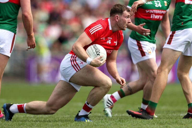 Sam Mulroy in action against Mayo last year. 'There is a different dynamic, different philosophies, different thoughts. I think it has been interesting for us  as players.' Photograph: Laszlo Geczo/Inpho