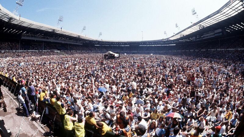 The Live Aid concert at Wembley stadium in north London in July 1985. File photograph: PA
