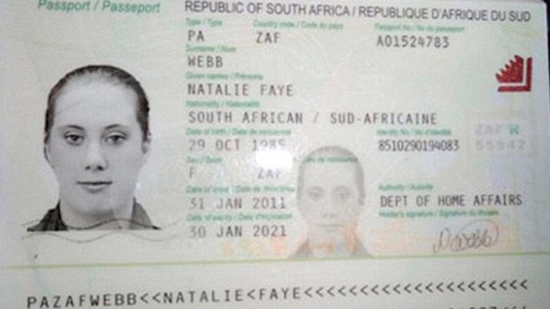 A copy of the fake South African travelling passport of Samantha Lewthwaite in this handout photo released by the Kenyan police. Photograph: Kenyan Police Service/Handout via Reuters