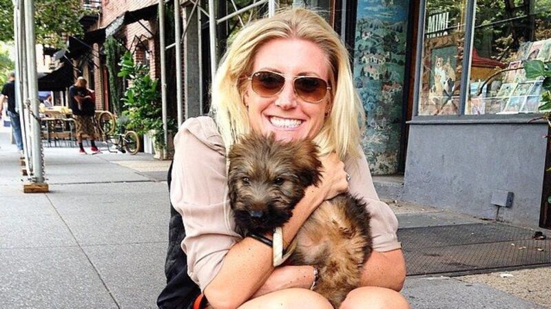 Hazel Jane Lyons  with her dog in New York, her home for the last 17 years