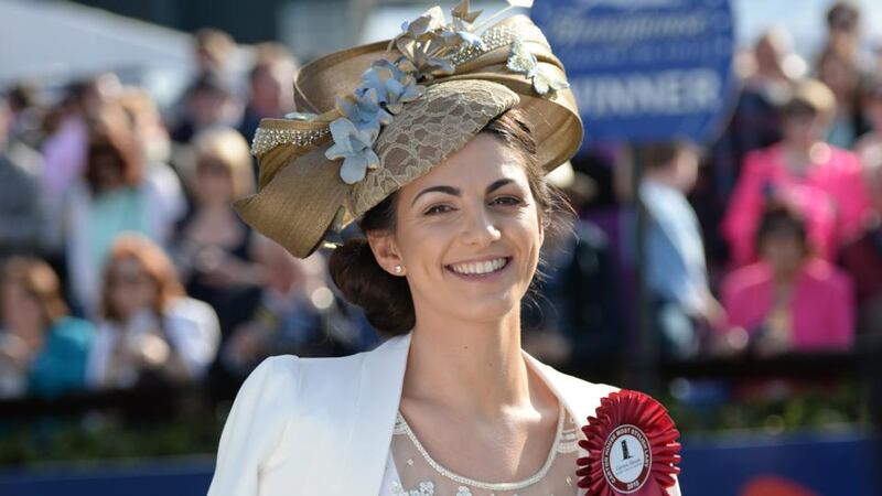 Ciara Murphy from Dunboyne, Co Meath, Best Dressed Lady winner at Fairyhouse. Photograph: Cyril Byrne
