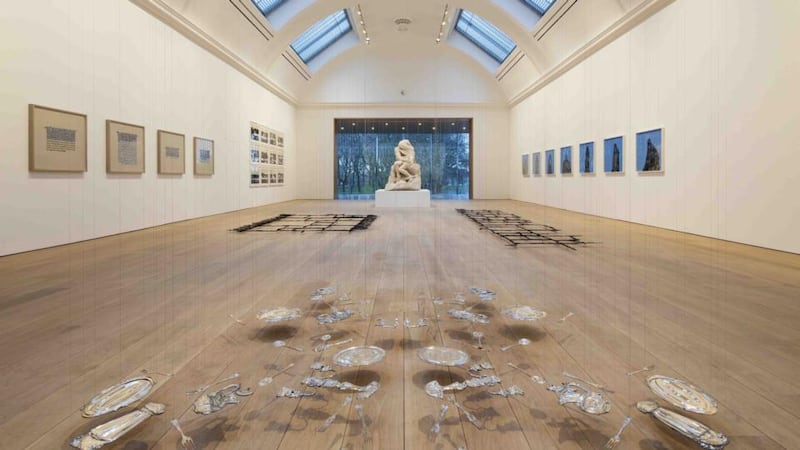 The Whitworth’s central gallery, with works by Cornelia Parker