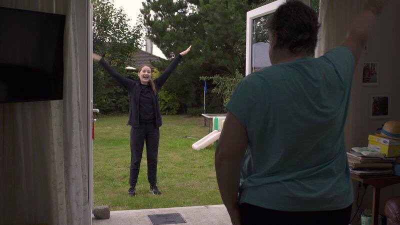 Doorstep Dance teacher Róisín Whelan with Margaret McKenna  Photographs: Patrick Bramley