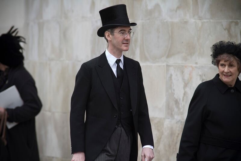 The top-hatted Rees-Mogg and Bullingdon Club Johnson,
Calling Ireland to heel.
We’re on our way, don’t you see?
We’re marching towards our destiny Photograph: Colin McPherson/Corbis/Getty
