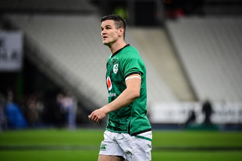 Ireland's Johnny Sexton angrily makes his way off the pitch in the Stade de France in 2020. Photograph: Dave Winter/Inpho
