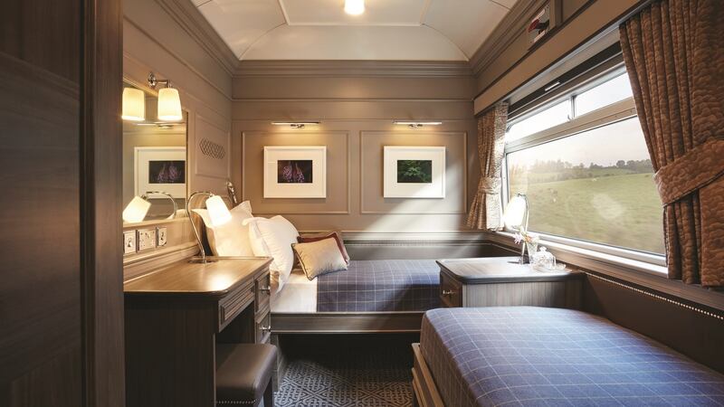 A twin cabin on the Belmond Grand Hibernian.