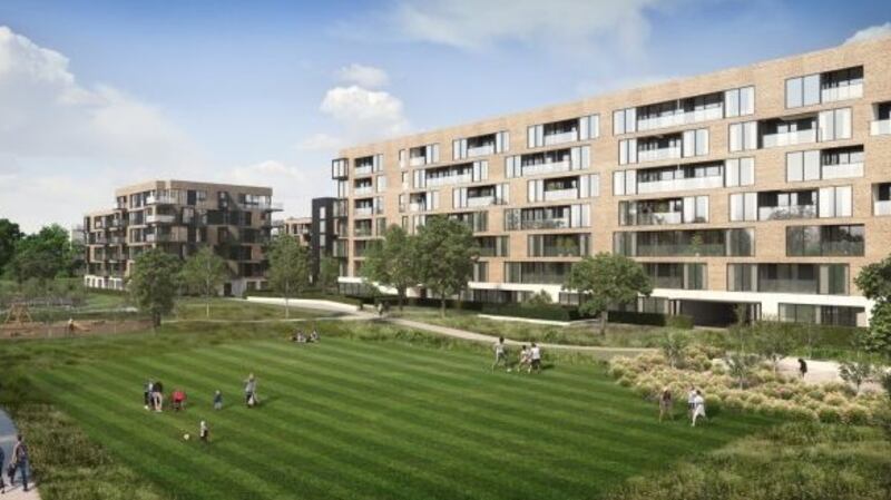 A computer-generated image of the proposed development near St Anne’s Park in Raheny, Dublin.