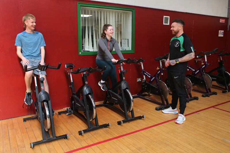 Conor Capplis and Katie Mellett warm up under Sgt Ross Hayden's guidance. Photograph: Bryan O’Brien